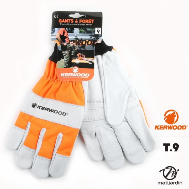 Gants tronçonneuse protection blanc taille 9. Kerwood