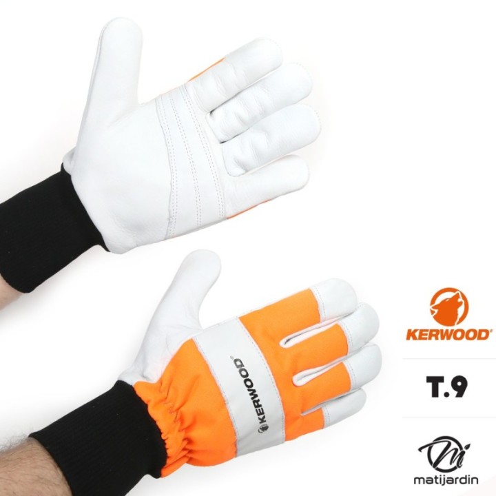 Gants tronçonneuse protection blanc taille 9. Kerwood