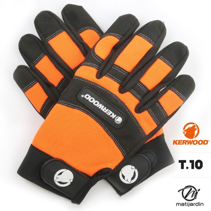 Gants tronçonneuse protection noir taille L. Kerwood. Class 1