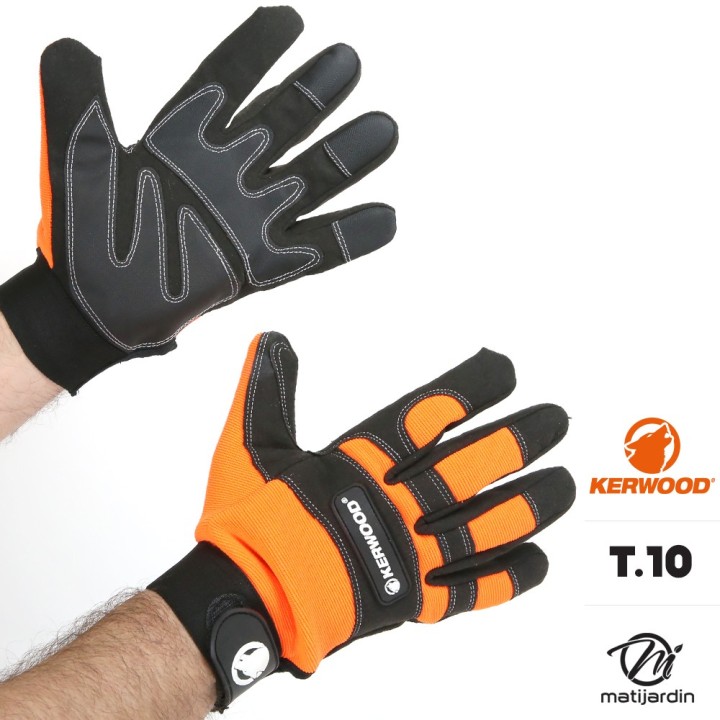 Gants tronçonneuse protection noir taille L. Kerwood. Class 1