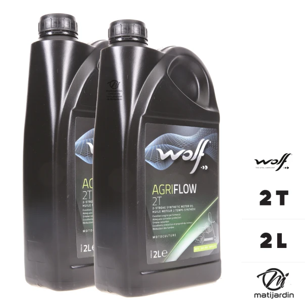 Huile de synthèse moteur 2 temps pour débroussailleuse, tondeuse, tronçonneuse. 2 Litres