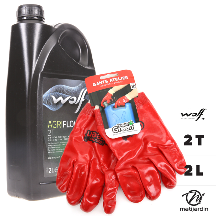 Huile de synthèse moteur 2 temps pour débroussailleuse, tondeuse, tronçonneuse. 2 Litres