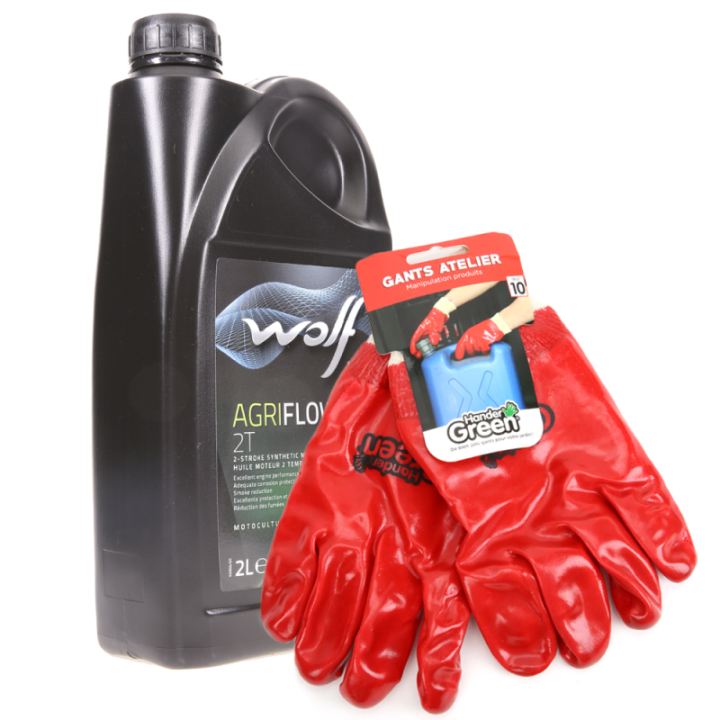 Huile de synthèse moteur 2 temps pour débroussailleuse, tondeuse, tronçonneuse. 2 Litres