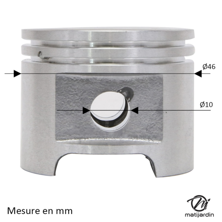 Cylindre piston adaptable pour tronçonneuse Stihl 029, MS290. Diamètre 46 mm