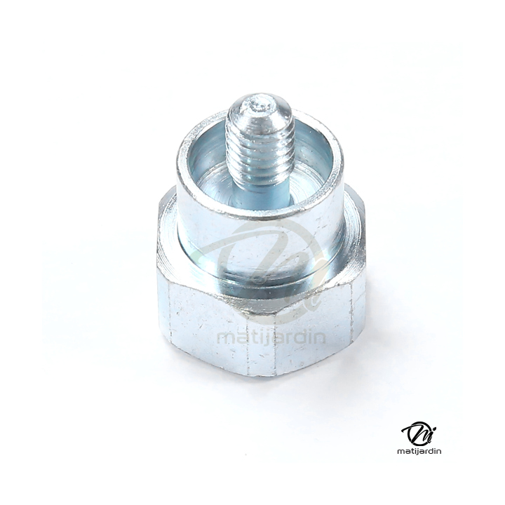 Adaptateur pour tête débroussailleuse Tecomec. Mâle. Ø 8x1,25. Pas à gauche. Pour Emak