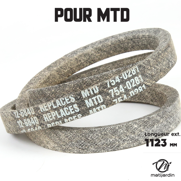 Courroie tondeuse pour MTD N° 7540281 - 15,8 mm x 1123 mm