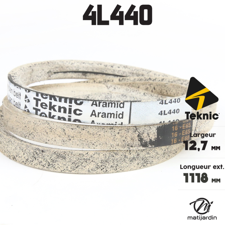 Courroie tondeuse Teknic 4L44 Kevlar Trapézoïdale - 12,7 mm x 1118 mm