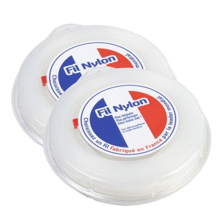 Fil nylon 3 mm x 30 m. Rond. Blanc. Blister. Par 2. Fil débroussailleuse