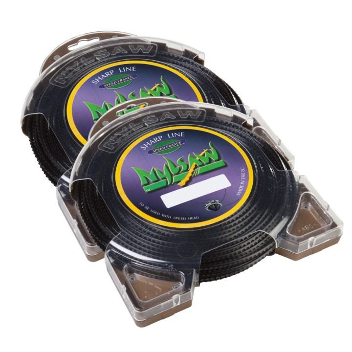 Fil nylon Nylsaw 4 mm x 21 m. Cranté. Blister. Par 2. Fil débroussailleuse