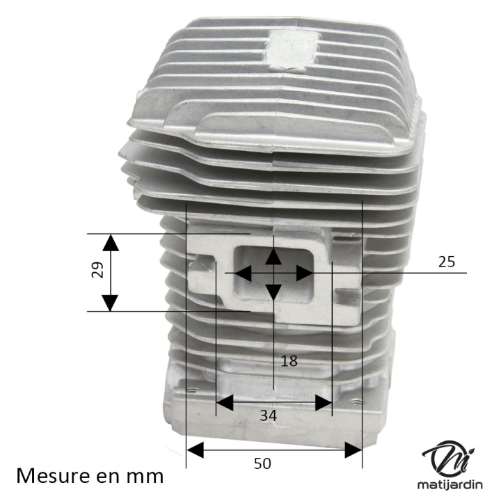Cylindre piston adaptable pour tronçonneuse Stihl 021, MS210. Diamètre 40 mm