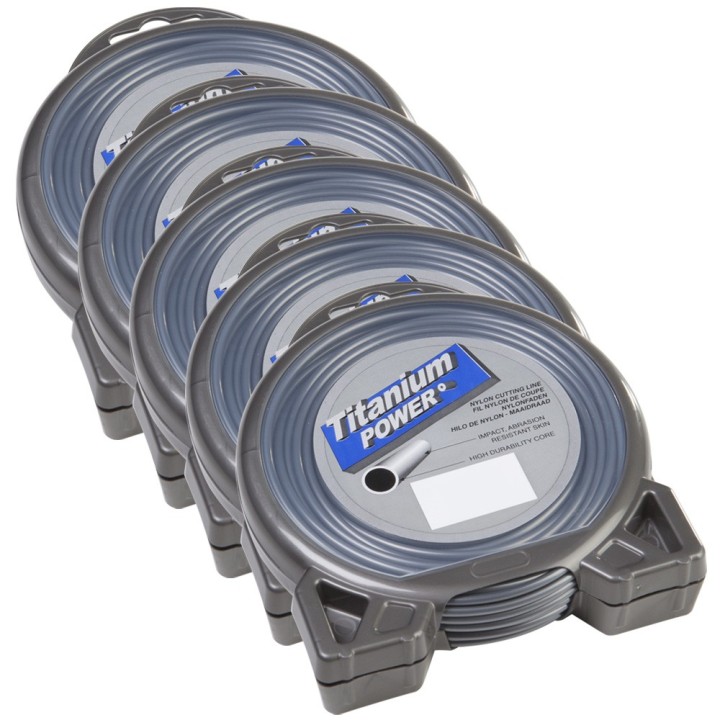 Fil Titanium 2,5 mm x 15 m. Rond. Bi-matière. Blister. Par 5. Fil débroussailleuse