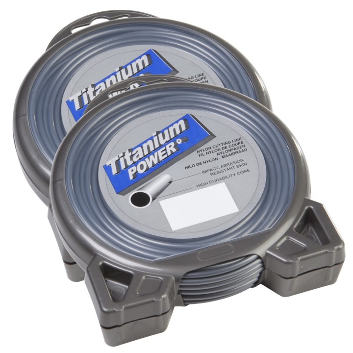Fil Titanium 3,5 mm x 9 m. Rond. Bi-matière. Blister. Par 2. Fil débroussailleuse