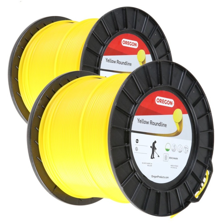 Fil Oregon Yellow 3 mm x 120 m. Rond. Bobine. Par 2. Fil débroussailleuse