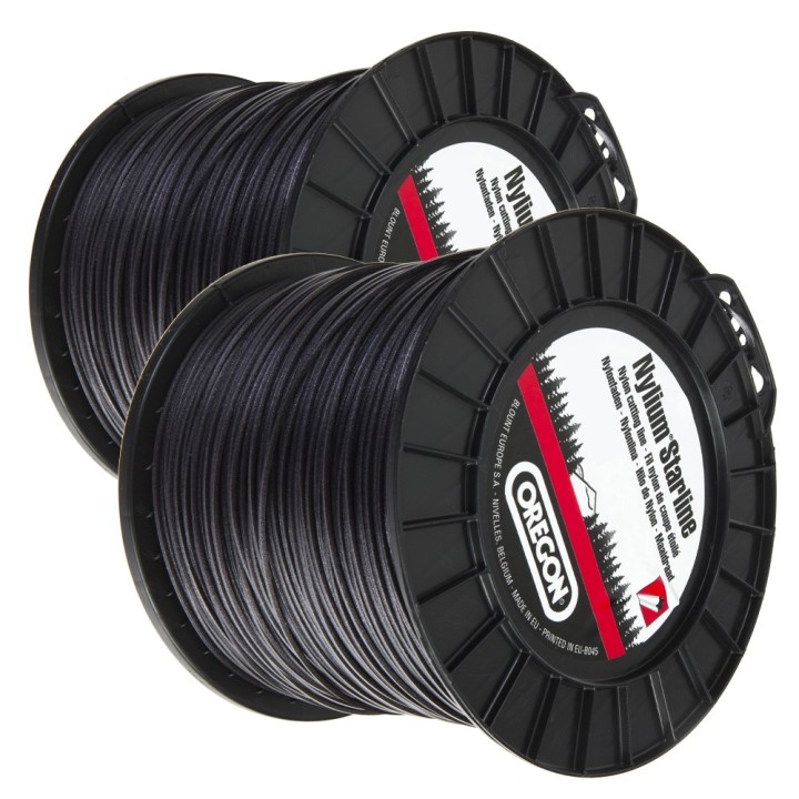 Fil nylon Oregon Nylium 3,3 mm x 200 m. Etoilé. Bobine. Par 2. Fil débroussailleuse