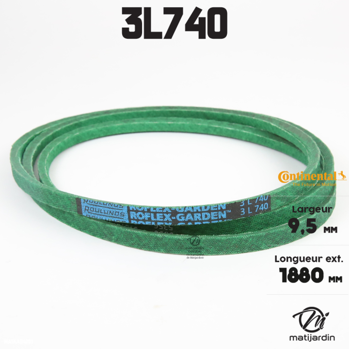 Courroie tondeuse 3L740 Continental Kevlar - 9,5 x 6 x 1880  mm