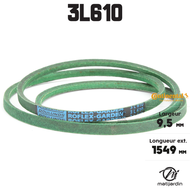 Courroie tondeuse 3L610 Continental Kevlar - 9,5 x 6 x 1549  mm