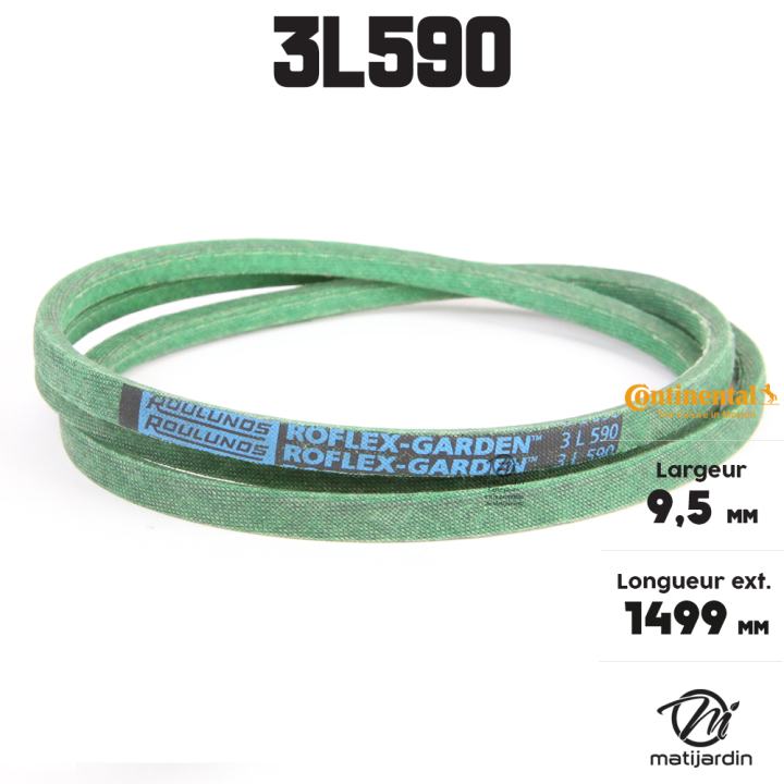 Courroie tondeuse 3L590 Continental Kevlar - 9,5 x 6 x 1499  mm