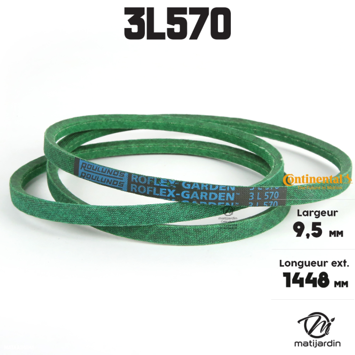 Courroie tondeuse 3L570 Continental Kevlar - 9,5 x 6 x 1448  mm