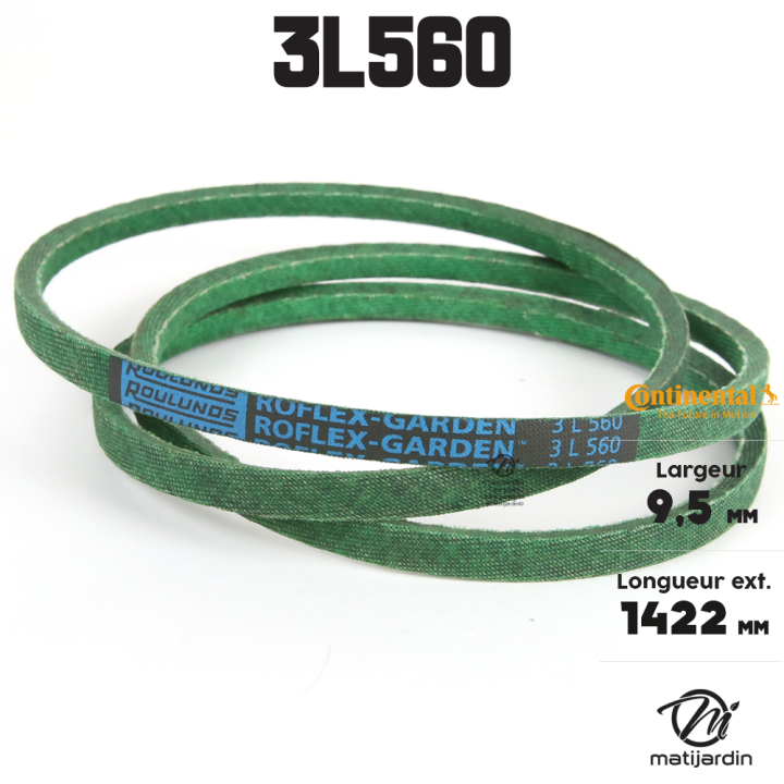 Courroie tondeuse 3L560 Continental Kevlar - 9,5 x 6 x 1422  mm