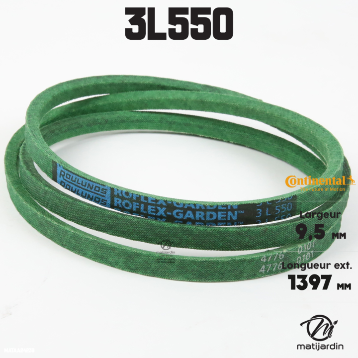 Courroie tondeuse 3L550 Continental Kevlar - 9,5 x 6 x 1397  mm