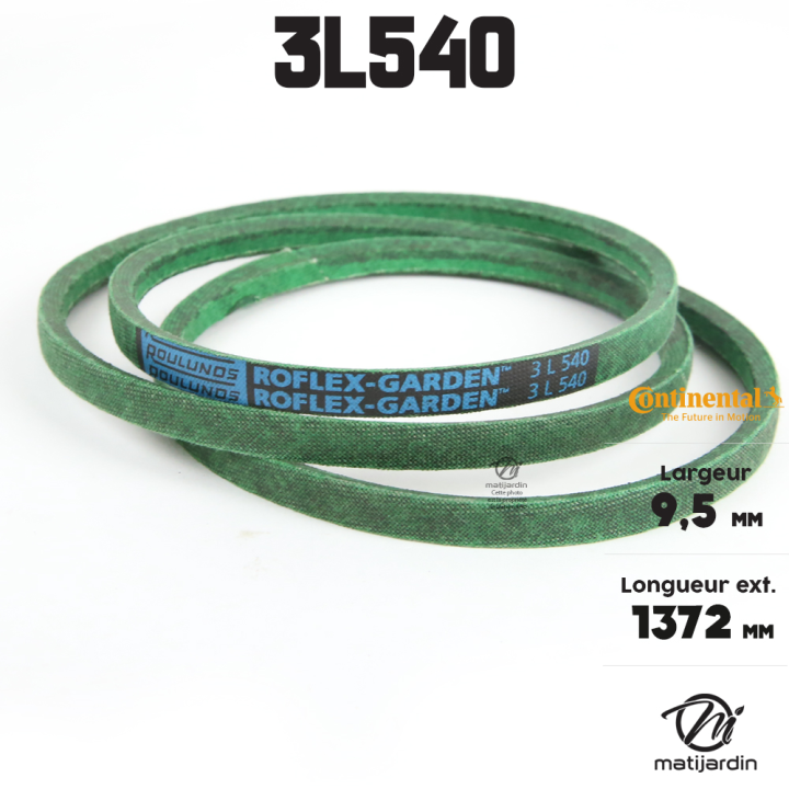 Courroie tondeuse 3L540 Continental Kevlar - 9,5 x 6 x 1372  mm