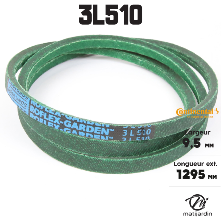 Courroie tondeuse 3L510 Continental Kevlar - 9,5 x 6 x 1295  mm