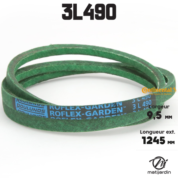Courroie tondeuse 3L490 Continental Kevlar - 9,5 x 6 x 1245  mm