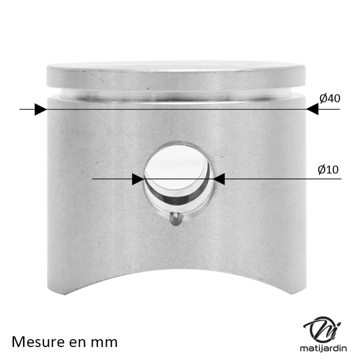 Cylindre piston adaptable pour tronçonneuse Husqvarna 142. Diamètre 40 mm