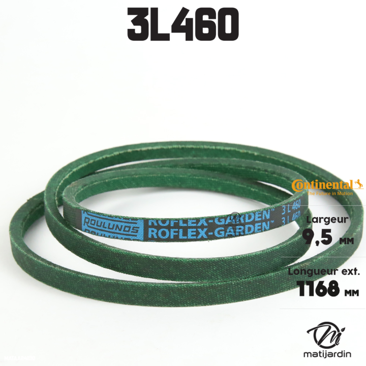 Courroie tondeuse 3L460 Continental Kevlar - 9,5 x 6 x 1168  mm