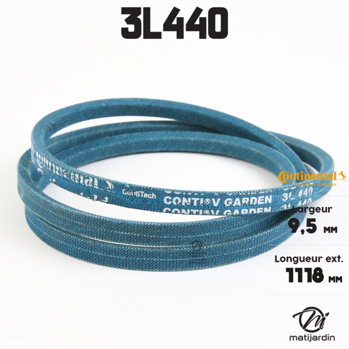 Courroie tondeuse 3L440 Continental Kevlar - 9,5 x 6 x 1118  mm
