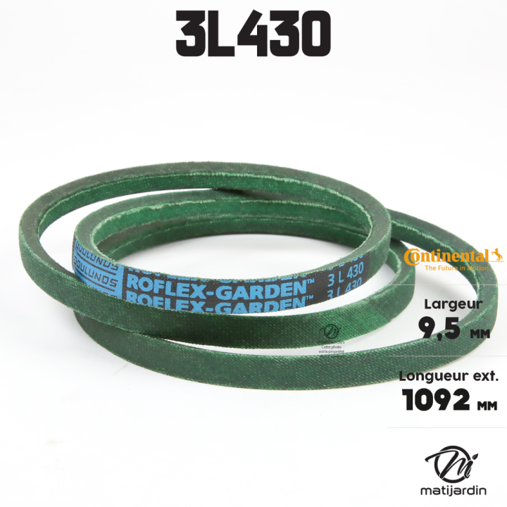 Courroie tondeuse 3L430 Continental Kevlar - 9,5 x 6 x 1092  mm