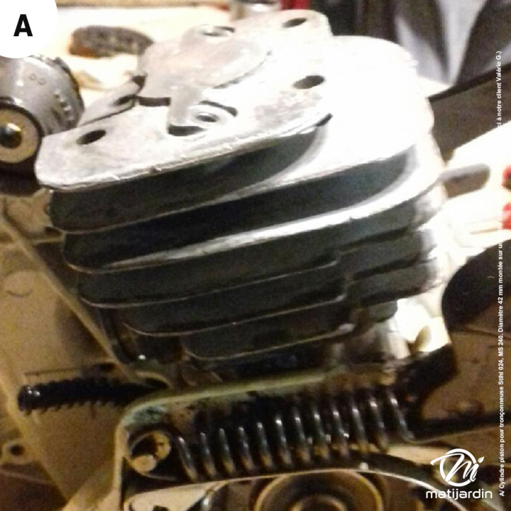 Cylindre piston adaptable pour tronçonneuse Stihl 024, MS 240. Diamètre 42 mm
