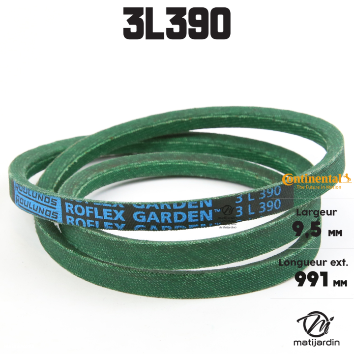 Courroie tondeuse 3L390 Continental Kevlar - 9,5 x 6 x 991  mm