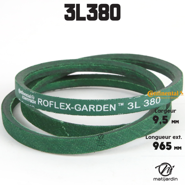 Courroie tondeuse 3L380 Continental Kevlar - 9,5 x 6 x 965  mm