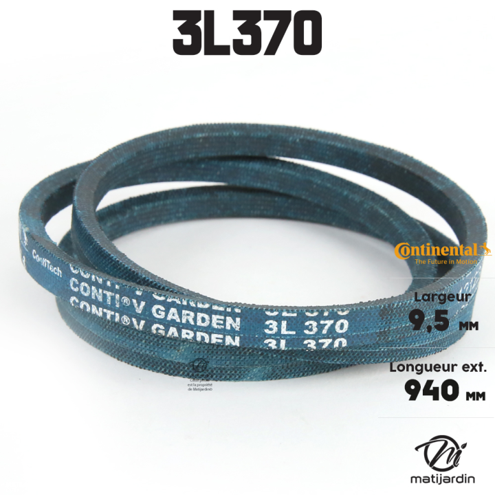 Courroie tondeuse 3L370 Continental Kevlar - 9,5 x 6 x 940  mm