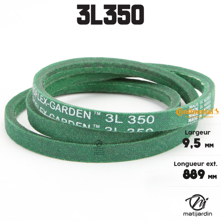 Courroie tondeuse 3L350 Continental Kevlar - 9,5 x 6 x 889  mm