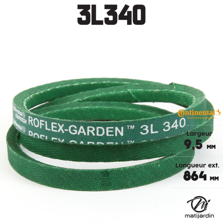 Courroie tondeuse 3L340 Continental Kevlar  - 9,5 x 6 x 864  mm