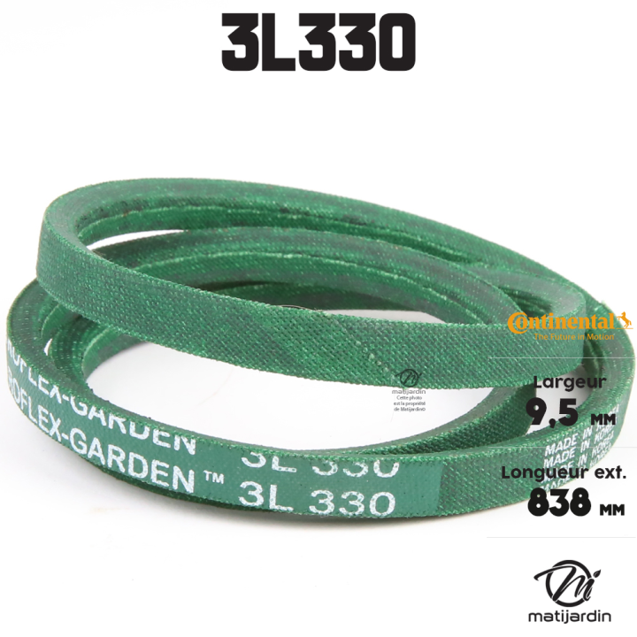 Courroie tondeuse 3L330 Continental Kevlar - 9,5 x 6 x 838  mm