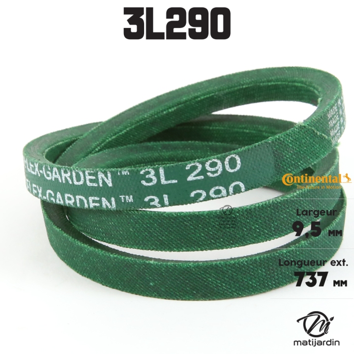Courroie tondeuse 3L290 Continental Kevlar - 9,5 x 6 x 737  mm