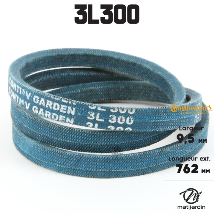 Courroie tondeuse 3L300 Continental Kevlar - 9,5 x 6 x 762  mm