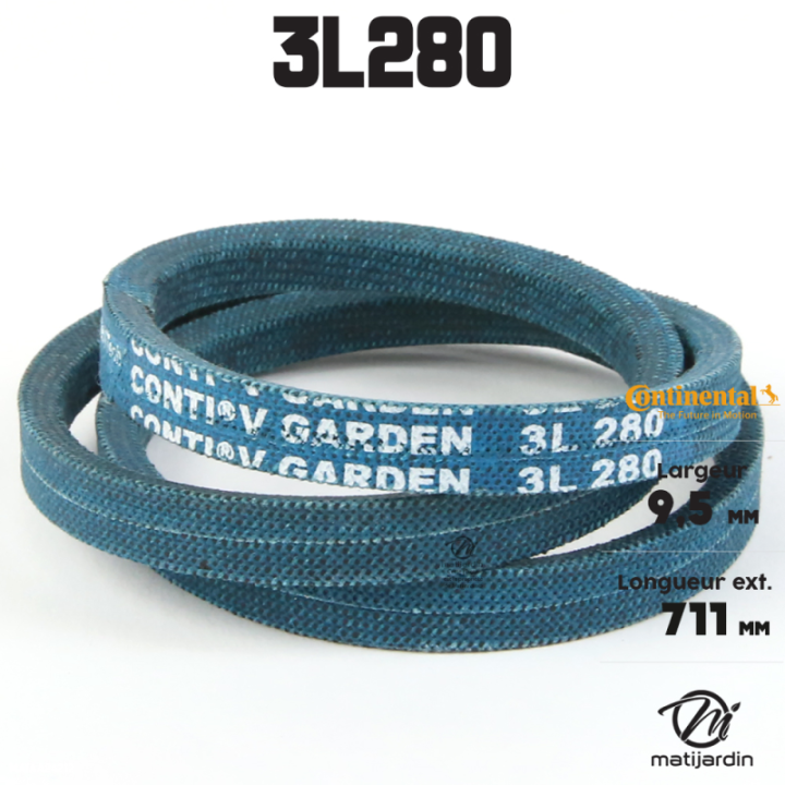 Courroie tondeuse 3L280 Continental Kevlar - 9,5 x 6 x 711 mm