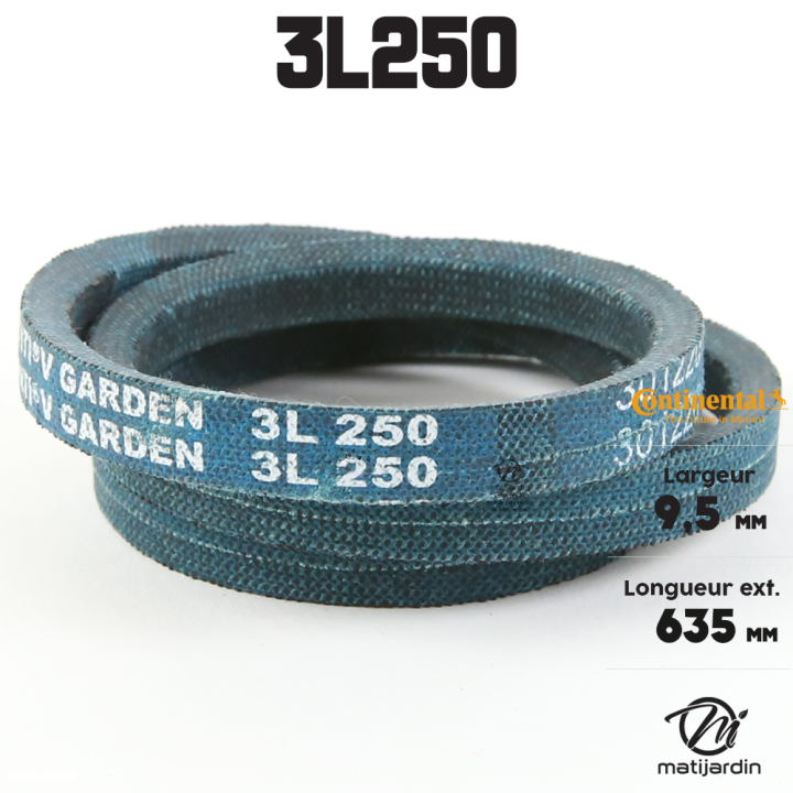 Courroie tondeuse 3L250 Continental Kevlar - 9,5 x 6 x 635 mm