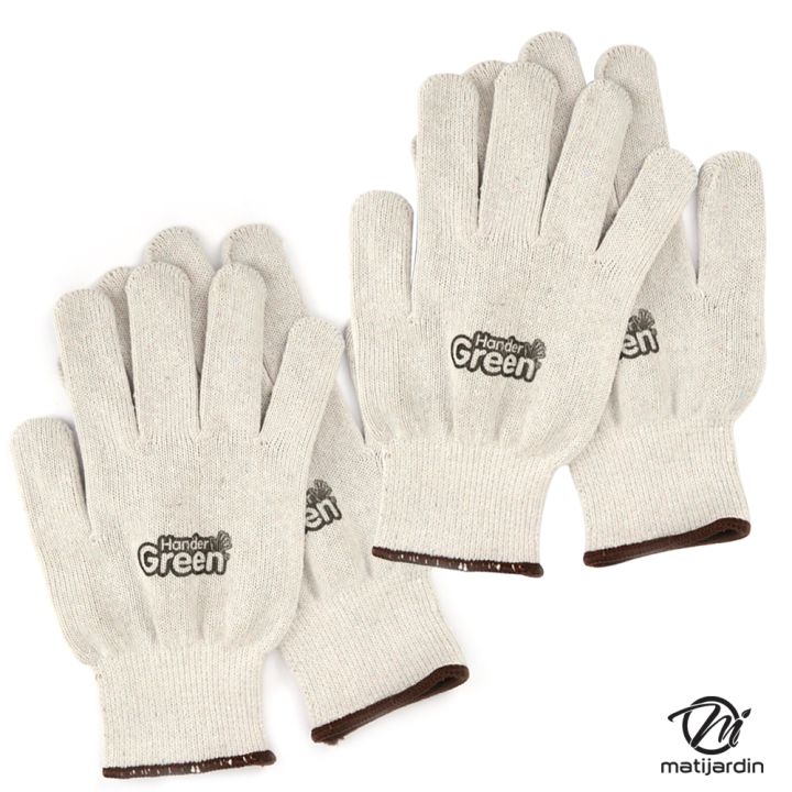 Gants anti-dérapant. Taille 10. Blanc/noir. HanderGreen®