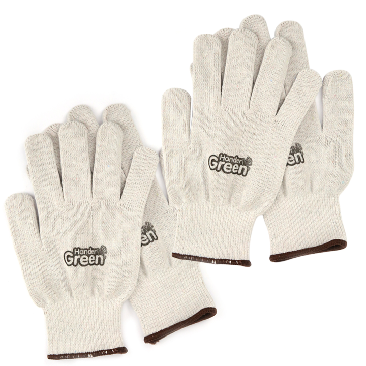 Gants anti-dérapant. Taille 10. Blanc/noir. HanderGreen®