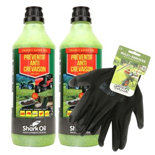 Préventif anti-crevaison Shark Oil OKO 1L par 2 + gants multi-services