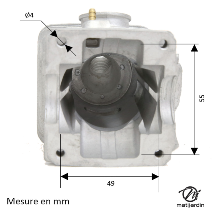 Cylindre piston adaptable pour tronçonneuse Stihl 025, MS 250. Diamètre 42,5 mm