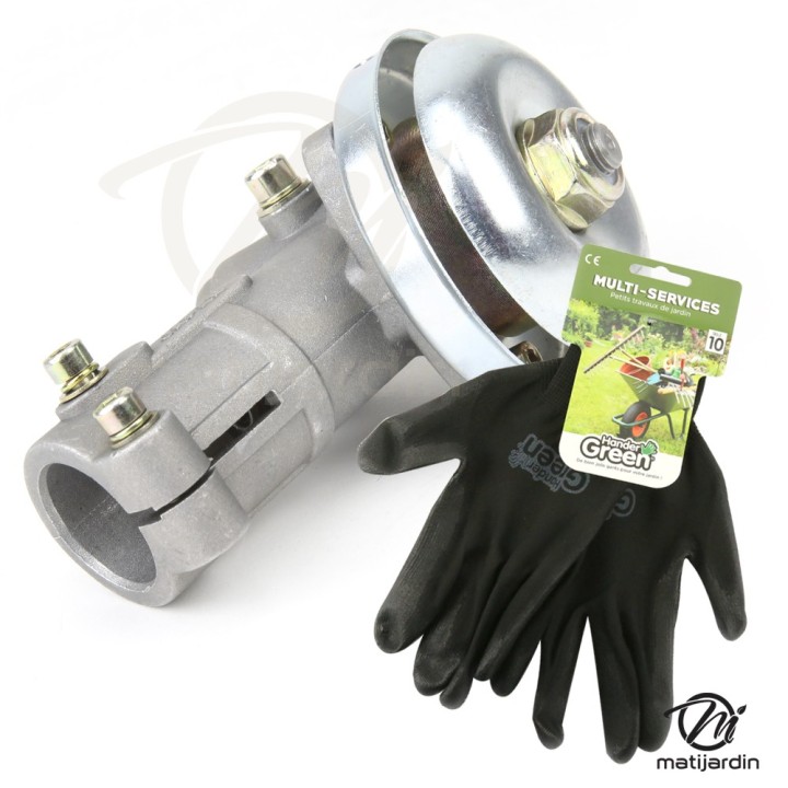 Renvoi angle pour débroussailleuse 7 dents + gants multi-services