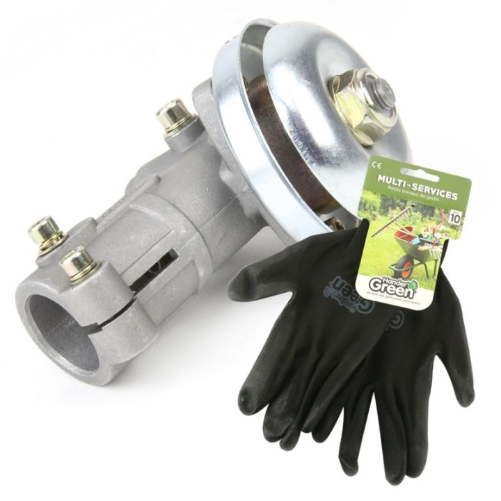 Renvoi angle pour débroussailleuse 7 dents + gants multi-services