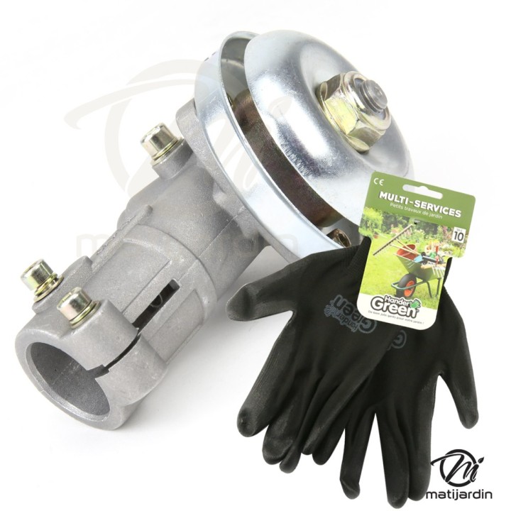 Renvoi d'angle pour débroussailleuse carré + gants multi-services
