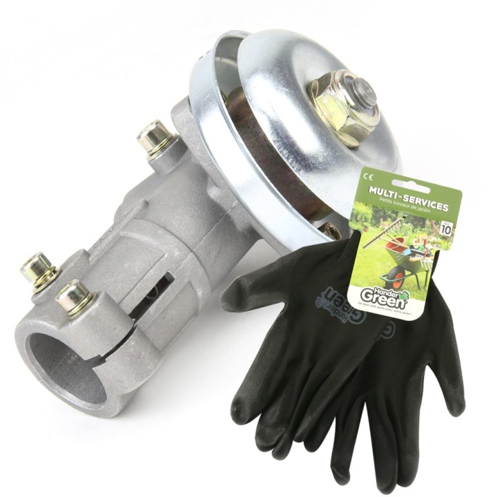 Renvoi d'angle pour débroussailleuse carré + gants multi-services